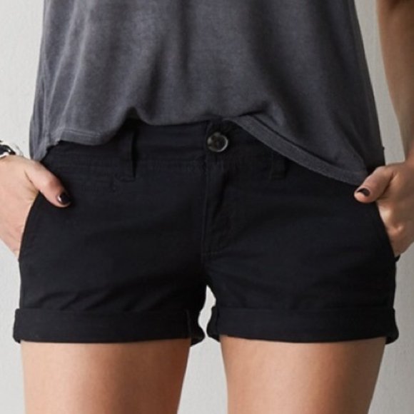 American Eagle Outfitters Twill Midi Shorts - Picture 1 of 7
